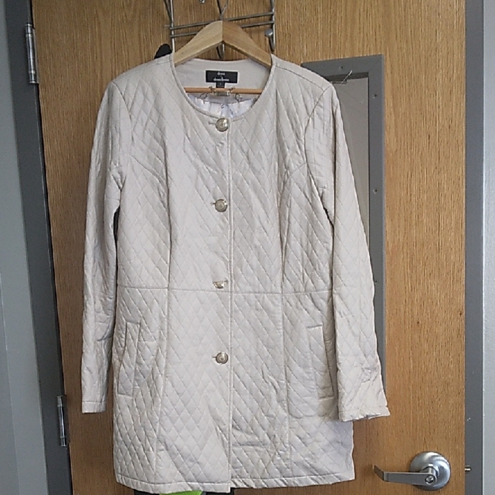 Dennis Basso Beige Quilted Coat
